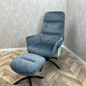 LAATSTE KANS - Draaifauteuil inclusief Hocker petrol blauw  FA026
