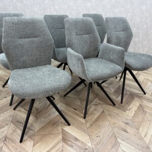 LAATSTE KANS - Set van 6 stoelen 4x zonder arm / 2x met arm en draaibaar onderstel ST125