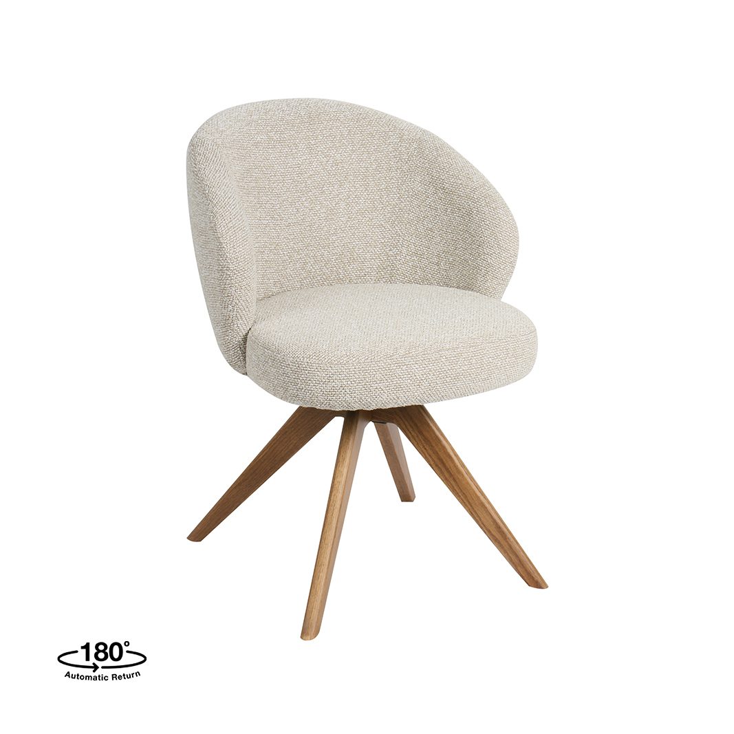LABEL51- Eetkamerstoel Sabi – Naturel – – Naturel Houten Frame