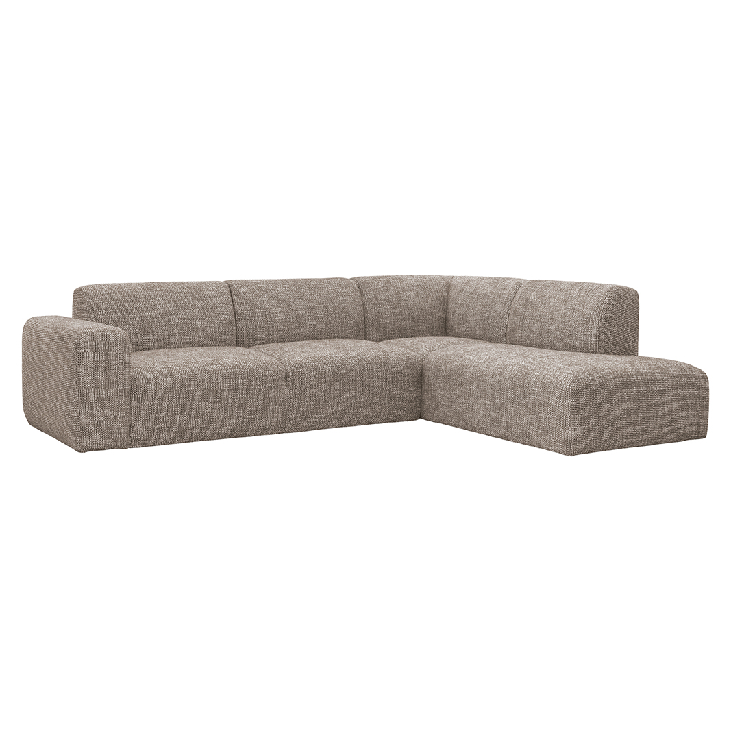 LABEL51- Hoekbank Verona - Taupe - Geweven - Rechts Voorstaand