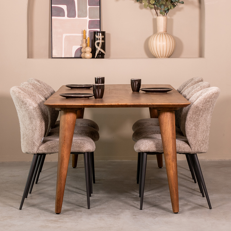 LABEL51- Eetkamertafel Fly - Nature Smooth - Mangohout - 220 cm