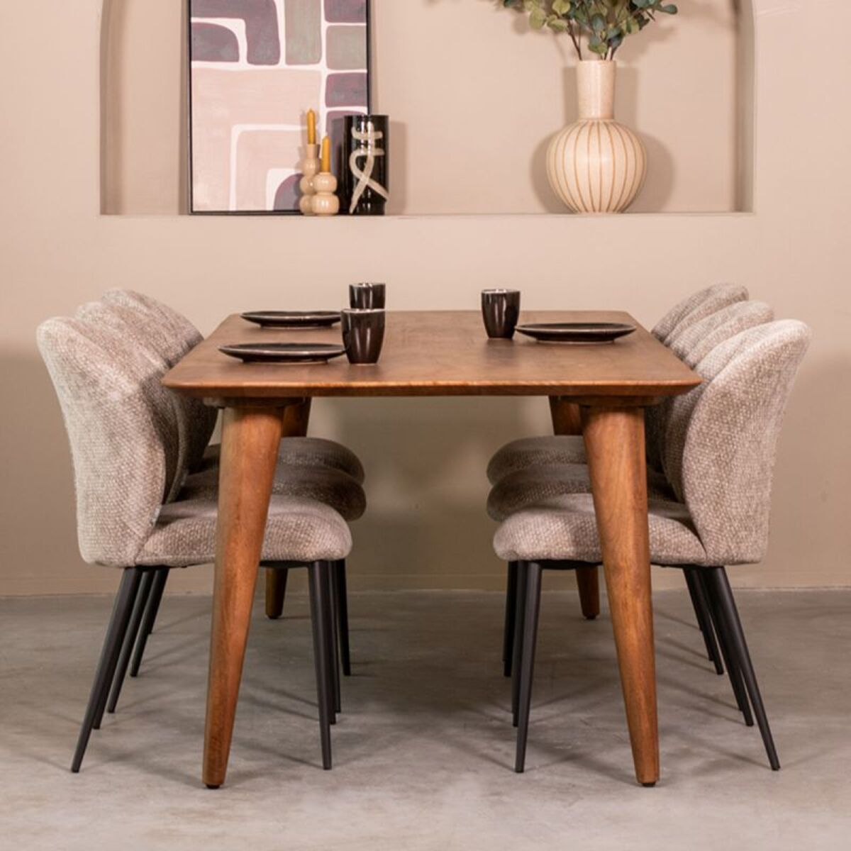 LABEL51- Eetkamertafel Fly - Nature Smooth - Mangohout - 160 cm