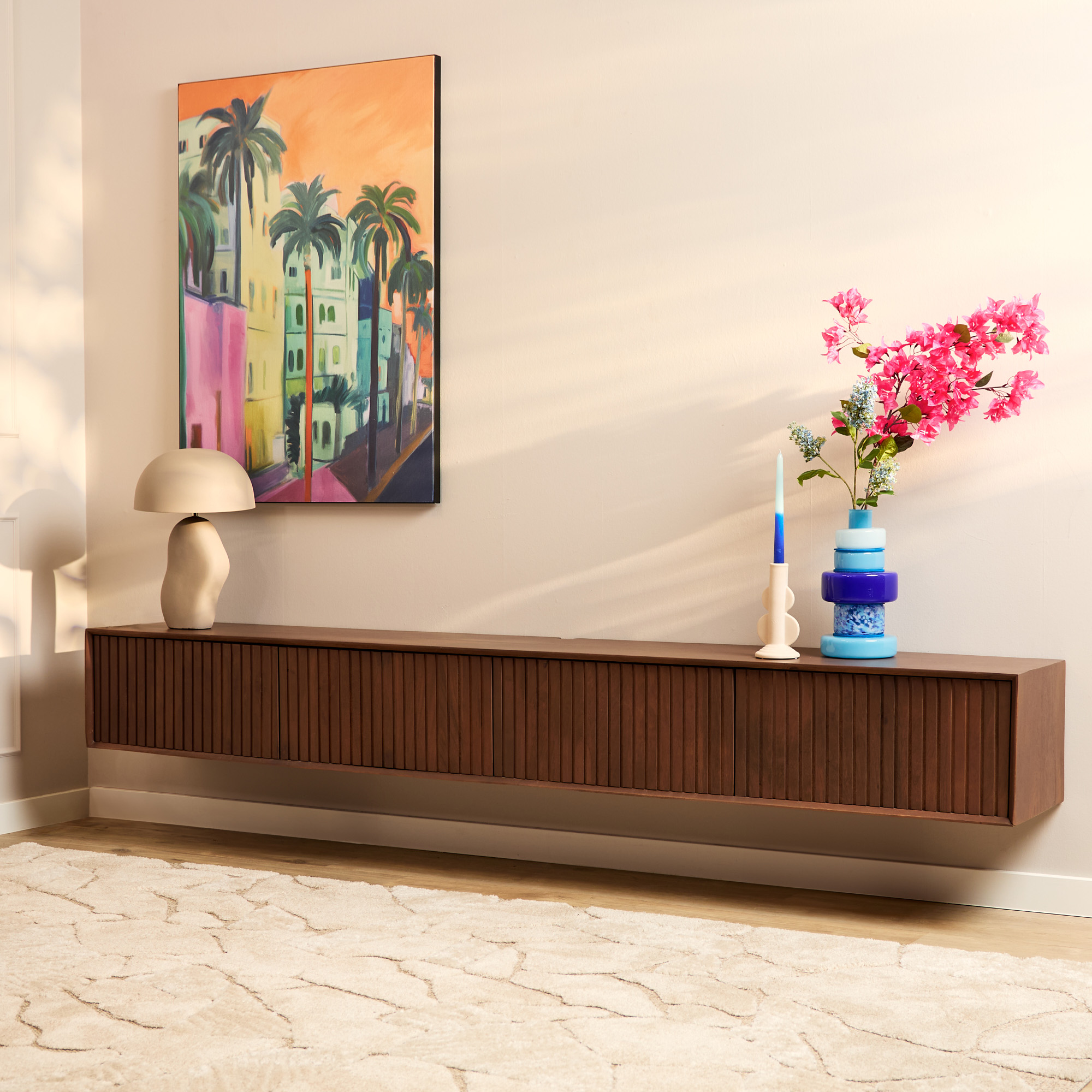 Starfurn - Zwevend tv meubel Madison Walnoot 240 cm